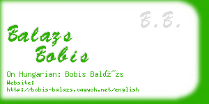 balazs bobis business card